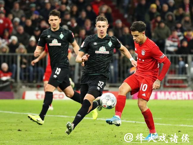 德甲-库蒂尼奥三射两传莱万破门 拜仁6-1不莱梅